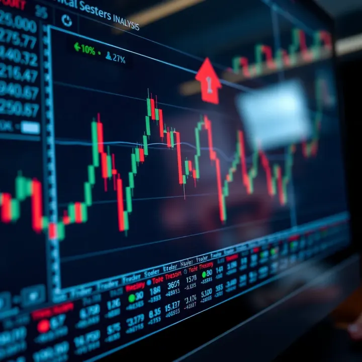 Chart showing stock price movements and technical indicators