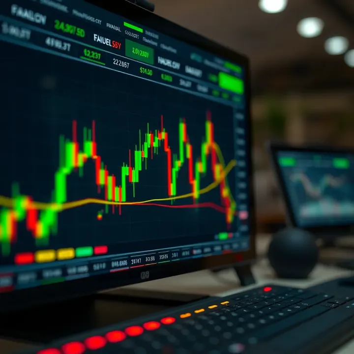 Visual representation of automatic trade replication with financial charts
