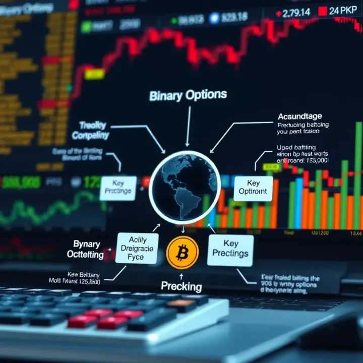 Diagram illustrating key components and risks of binary options