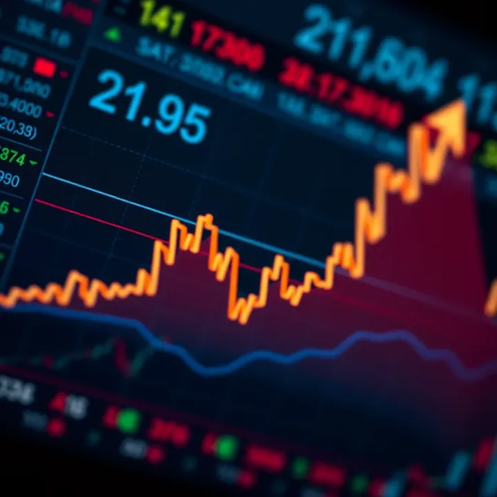 Graph illustrating the upward and downward movement of asset prices in binary options trading