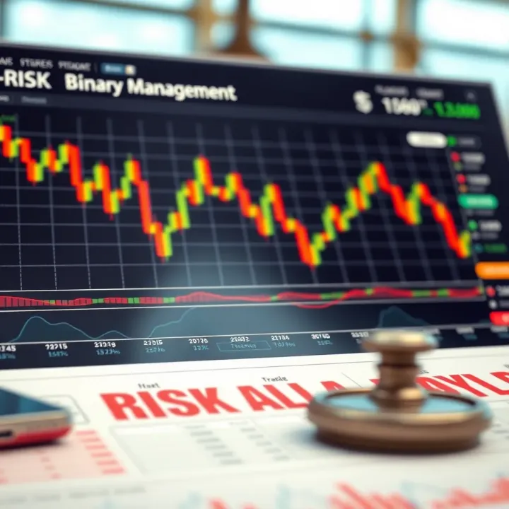 Chart showing common strategies and risk management in binary options trading