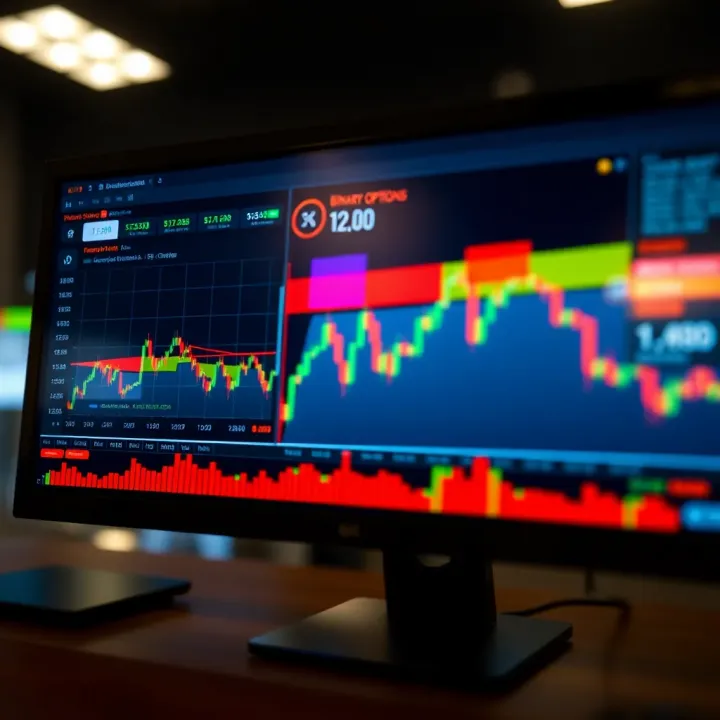 Graph displaying the concept and mechanics of binary options trading in Colombia