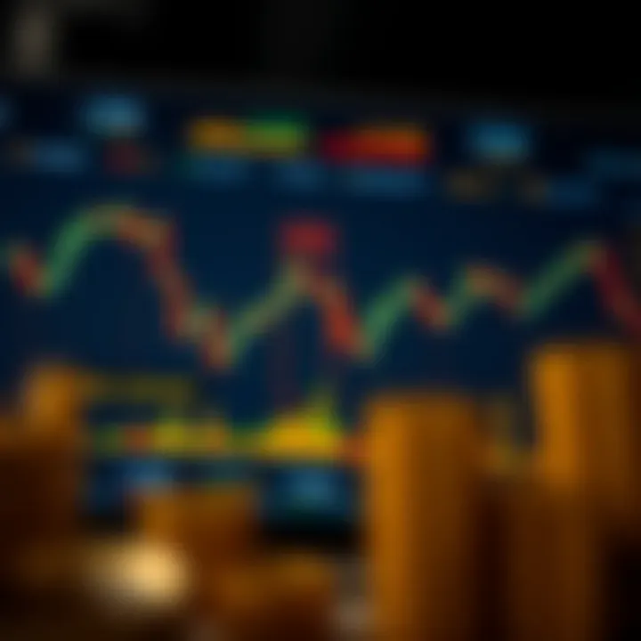 Chart illustrating potential gains and losses with risk indicators in financial investments