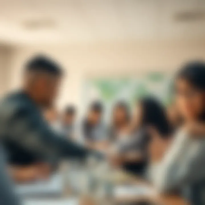 Community members collaborating in a meeting to develop strategies for enhancing school safety and risk prevention