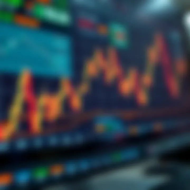 Graph showing forex market trends and trading strategies on a digital screen