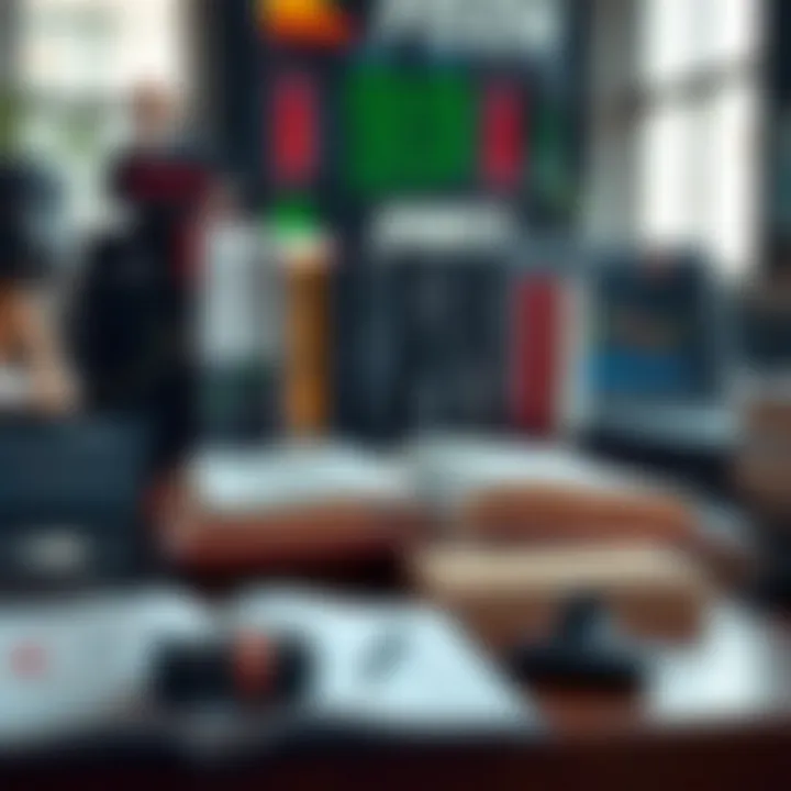 Collection of forex trading books and digital devices showing advanced trading strategies