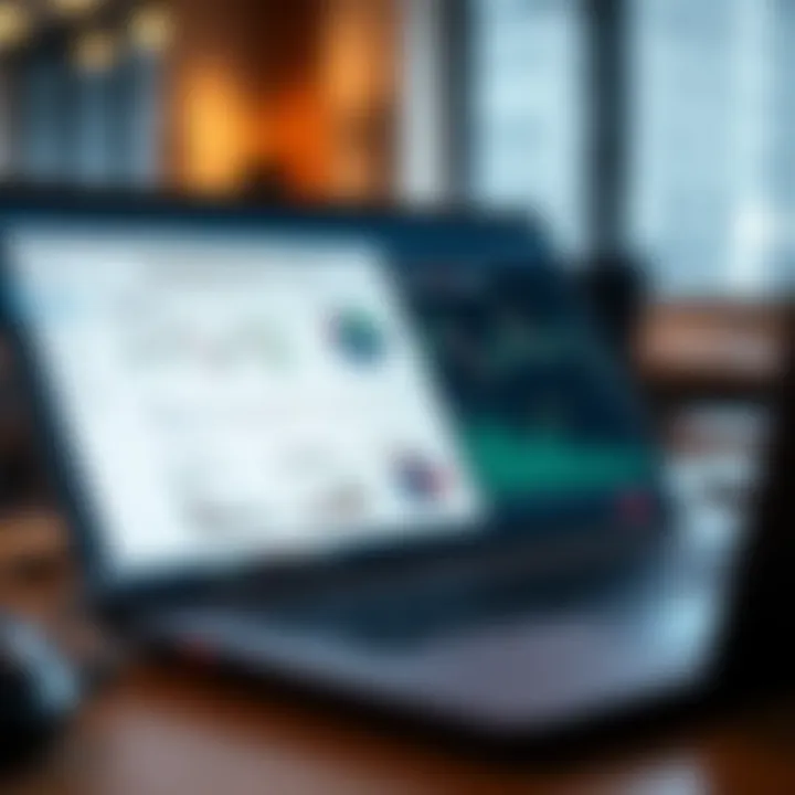 PDF document opened on a laptop displaying technical analysis concepts and graphical tools