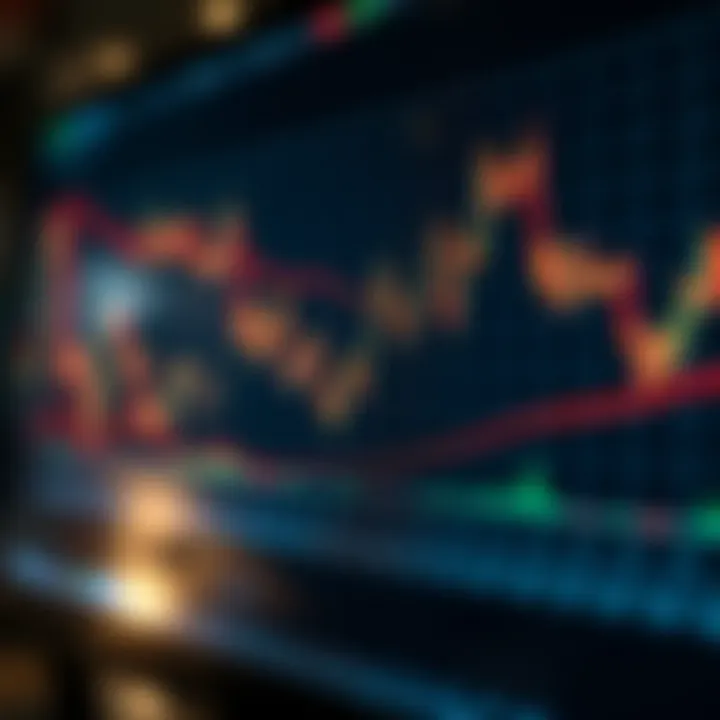 Line chart illustrating currency exchange rate fluctuations with trend lines and data points
