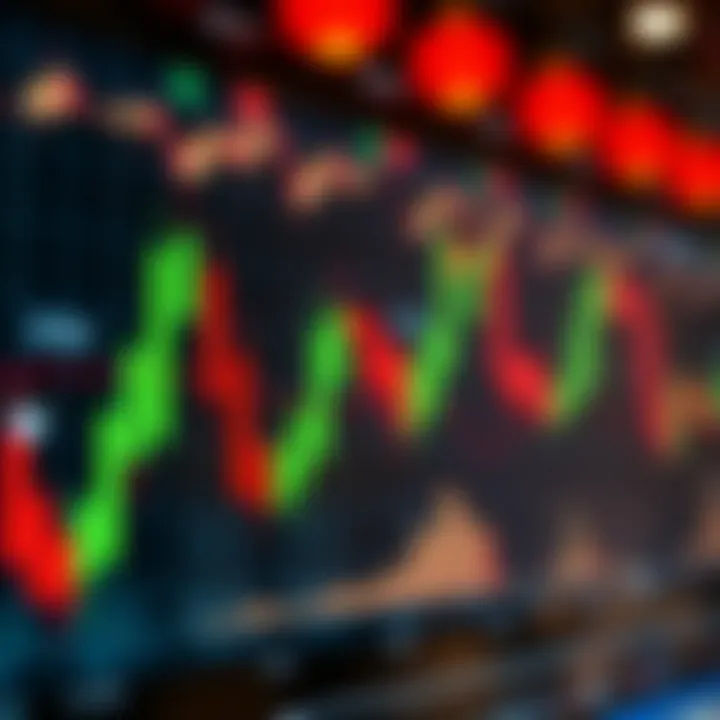 Illustration showing a bullish engulfing candle pattern with a green candle completely covering the previous red candle