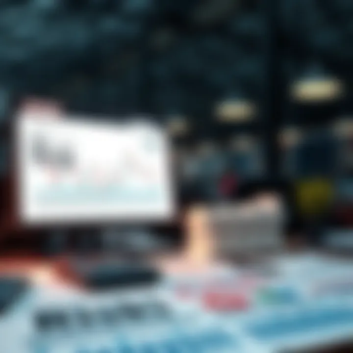 Business setting with charts and data representing risk assessment and mitigation strategies