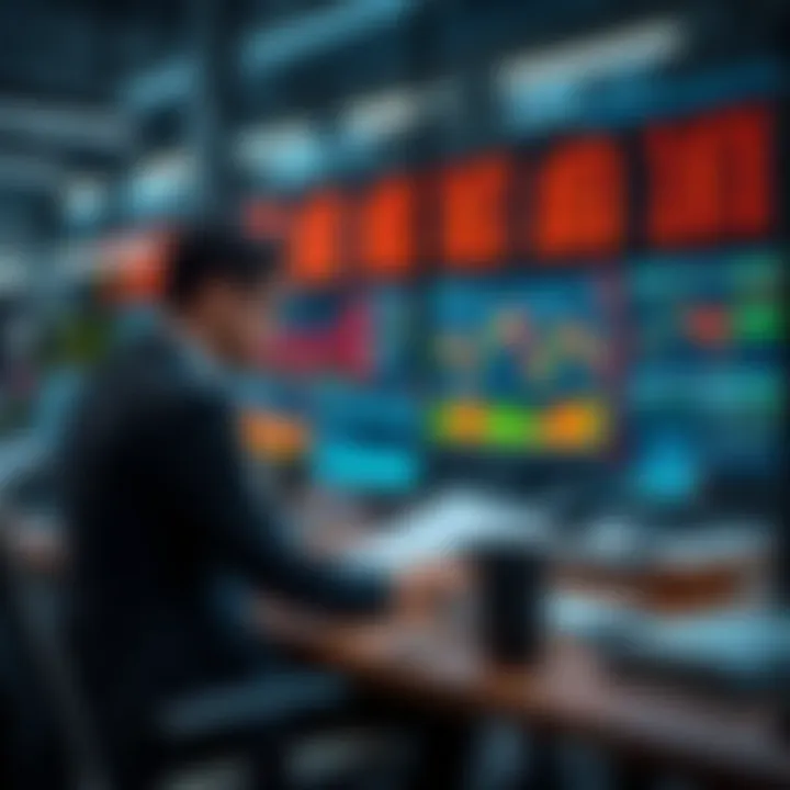 Modern workspace showing tools and data analysis used for strategic risk assessment