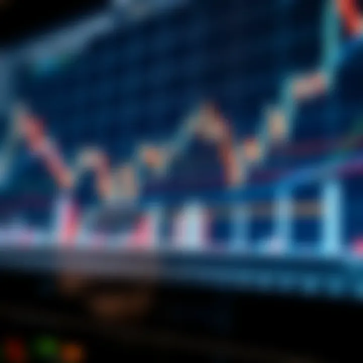 Graphical representation of technical indicators used to predict market movements
