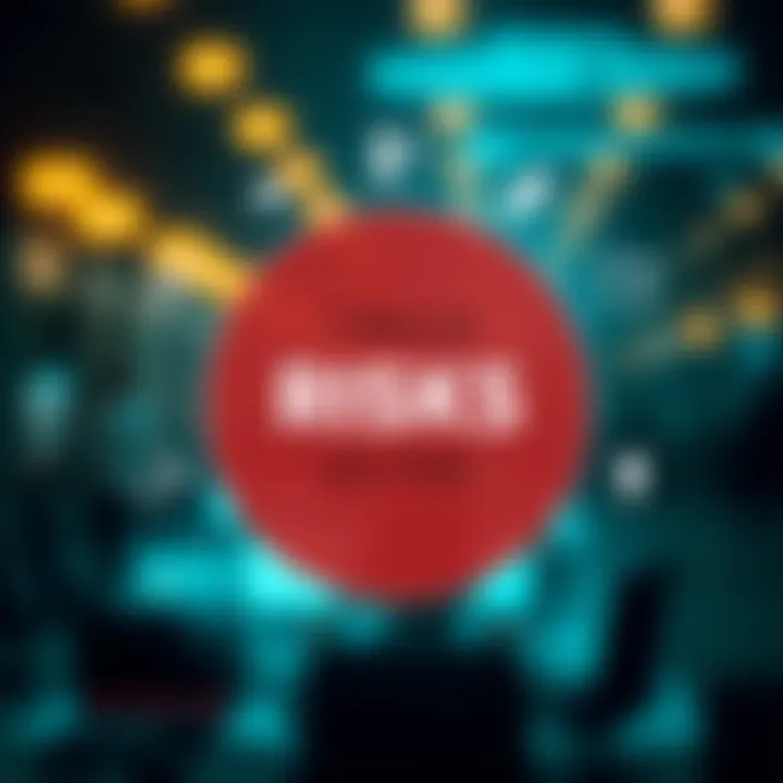 Visual representation of various types of risks impacting different sectors with icons for financial, operational, and strategic risks