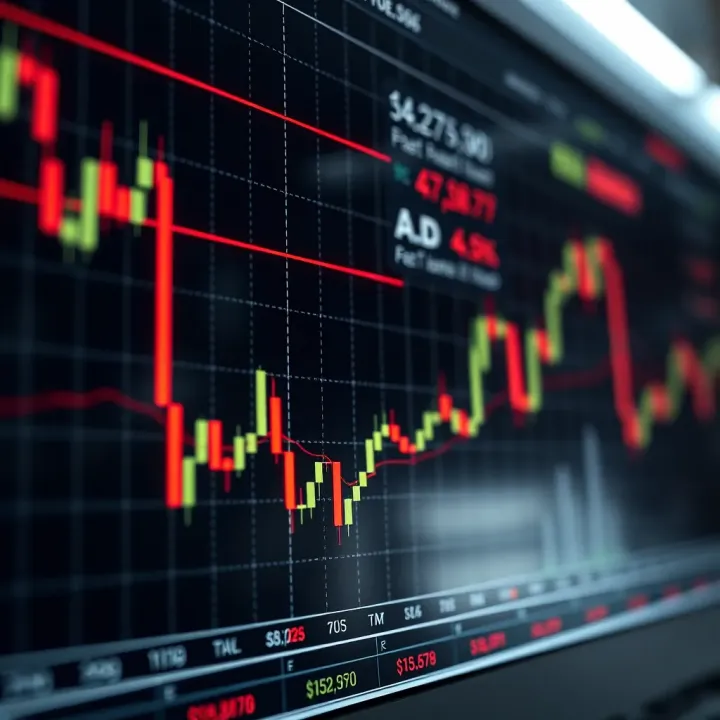 Candlestick Patterns and Moving Averages as Tools in Market Forecasting Chart displaying candlestick patterns and moving averages used for predicting market movements