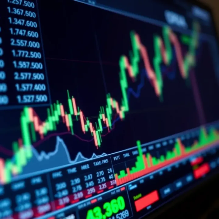User interface of a trading platform showing charts and market data