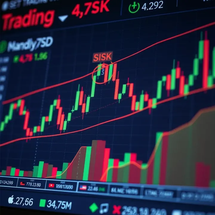 Graph illustrating common chart patterns used in technical analysis