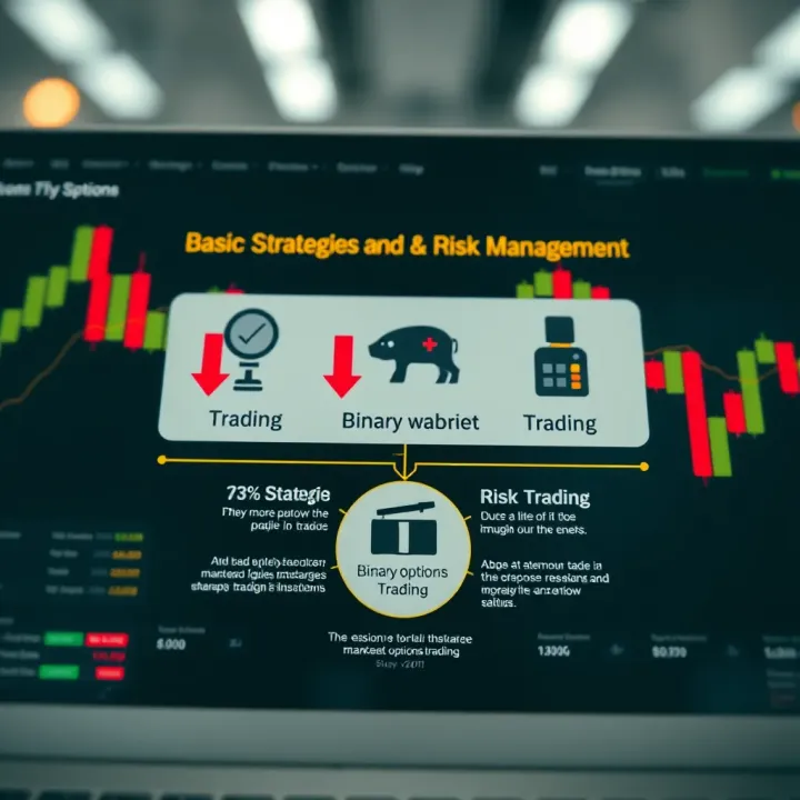 Diagram illustrating basic strategies and risk management in binary options trading
