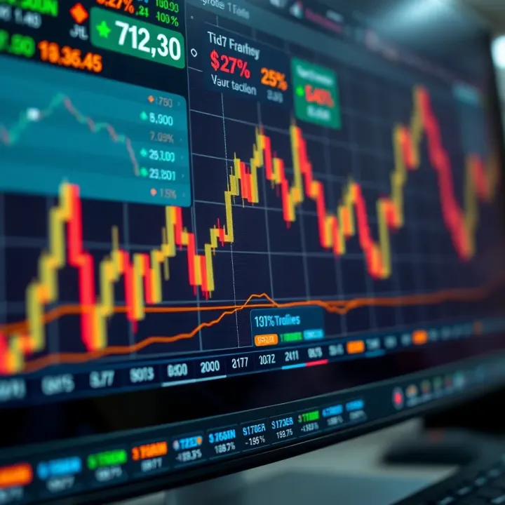 Graph showing forex market trends and trading strategies on a digital screen