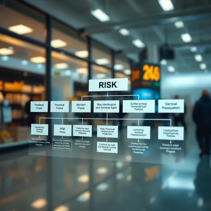 Diagram showing risk identification and assessment workflow within organizational framework