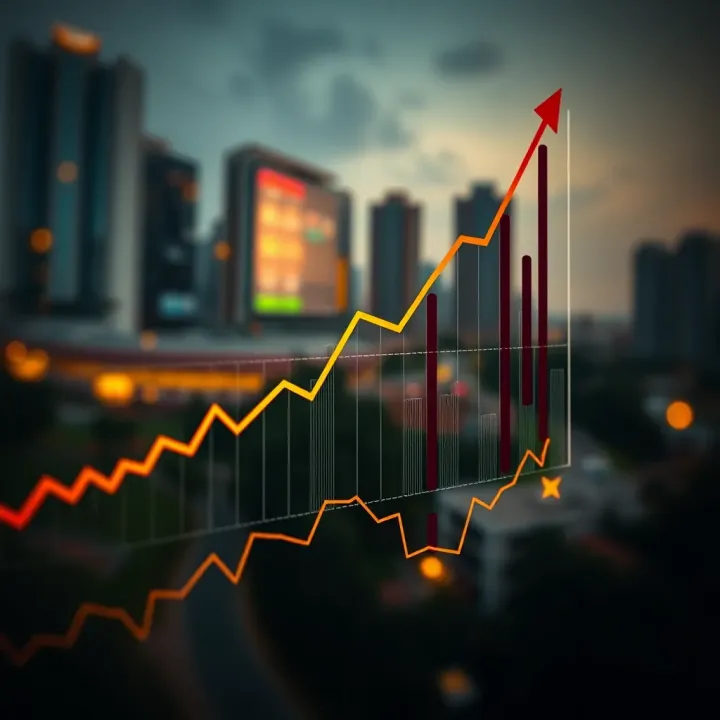 Graph showing upward financial trends representing growth in copy trading investments in Colombia
