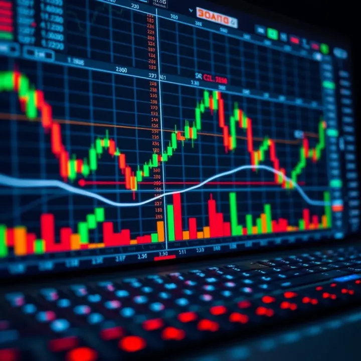 Visualization of Trading Strategies and Market Analysis Charts and graphs illustrating key trading strategies and market analysis on a digital platform