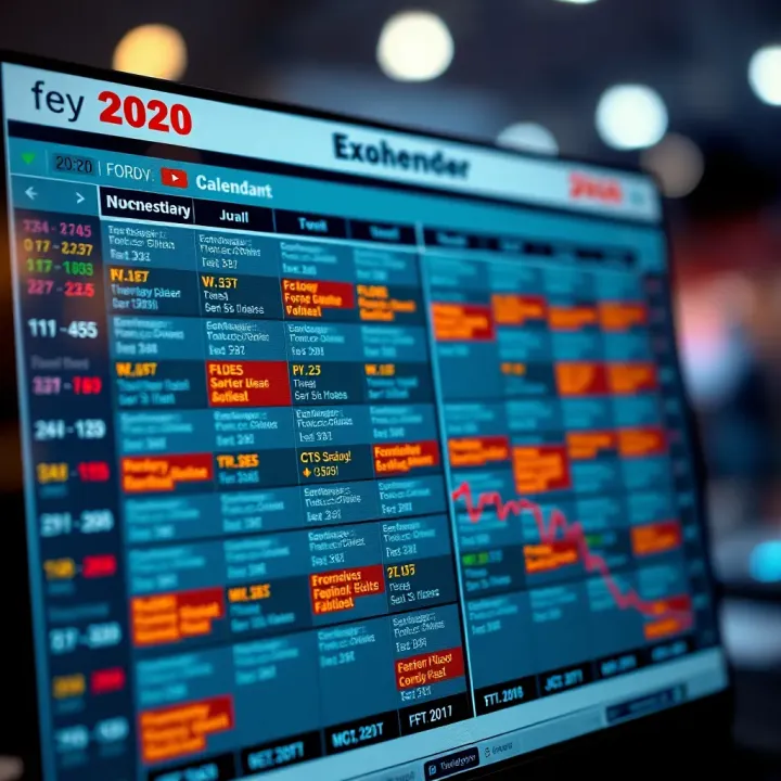 Illustration showing an economic calendar with highlighted events and data releases relevant to Forex trading