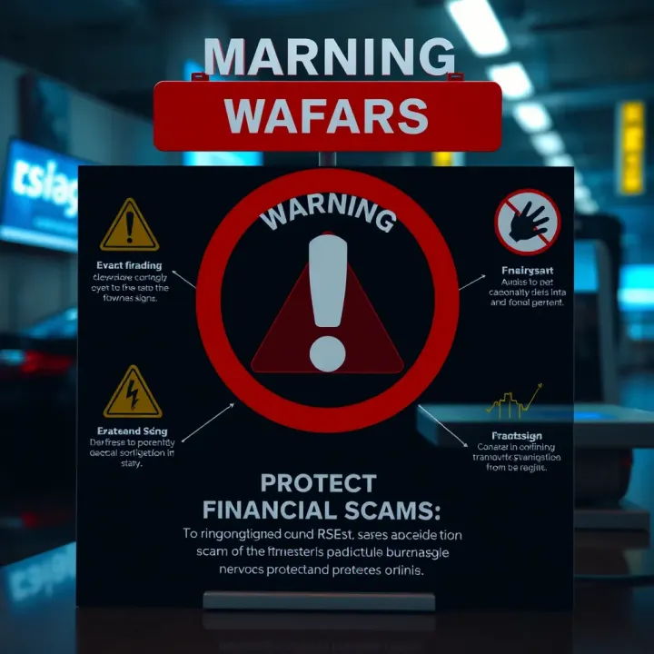 Warning Signs and Strategies to Protect Against Financial Scams Graphic showing warning signs and protective measures against financial scams online