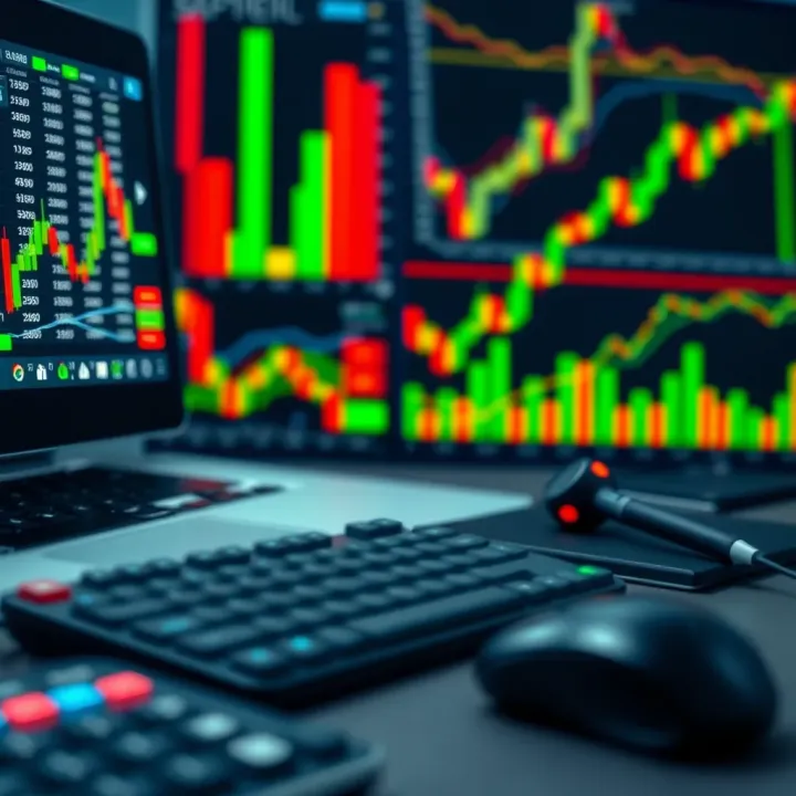 Illustration of financial tools and charts used for analyzing options trading strategies