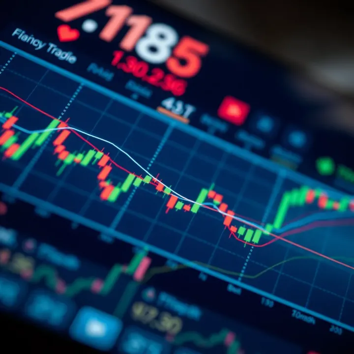Graph showing currency fluctuations influenced by economic factors