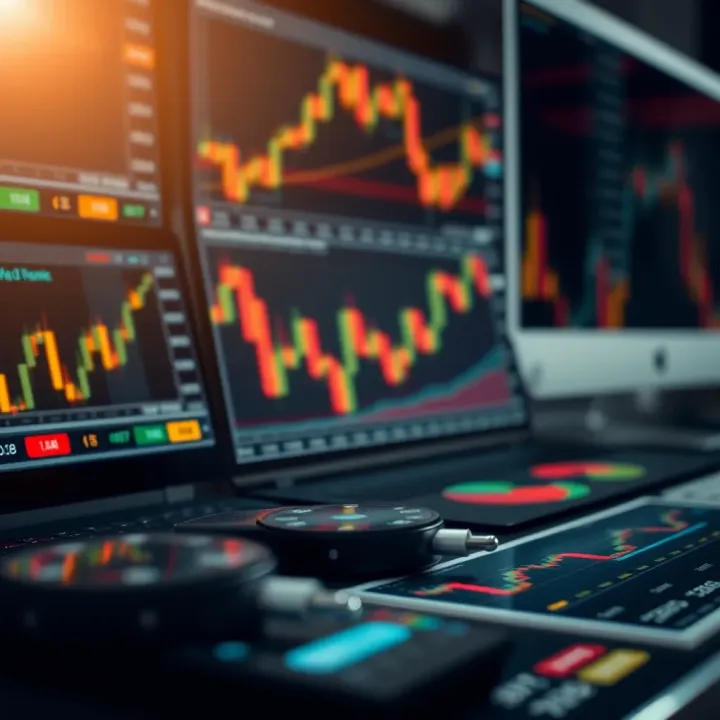Conceptual illustration of technical and fundamental analysis tools for forex investment strategies