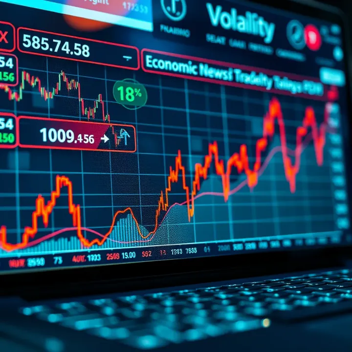 Graph depicting market volatility spikes corresponding with major economic news releases