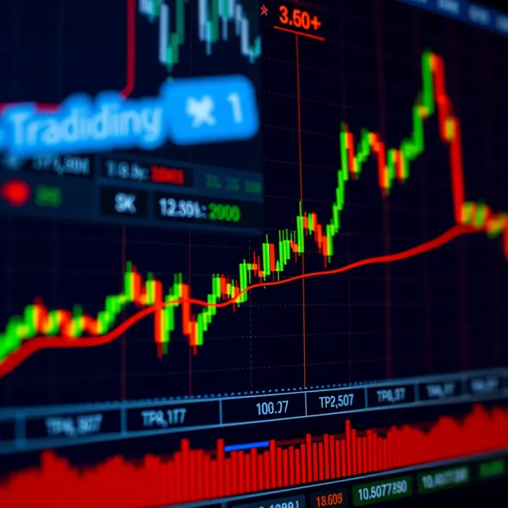 Chart illustrating moving averages and trend lines for market behavior analysis