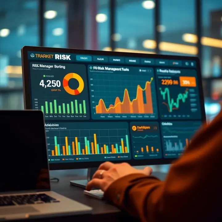Digital dashboard displaying risk management tools and analytics for organizational safety