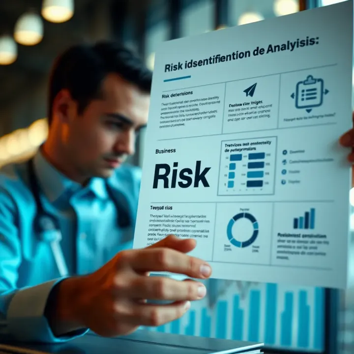 Visual Guide to Risk Identification and Analysis in Business Diagram illustrating the identification and analysis of various risks in a business environment