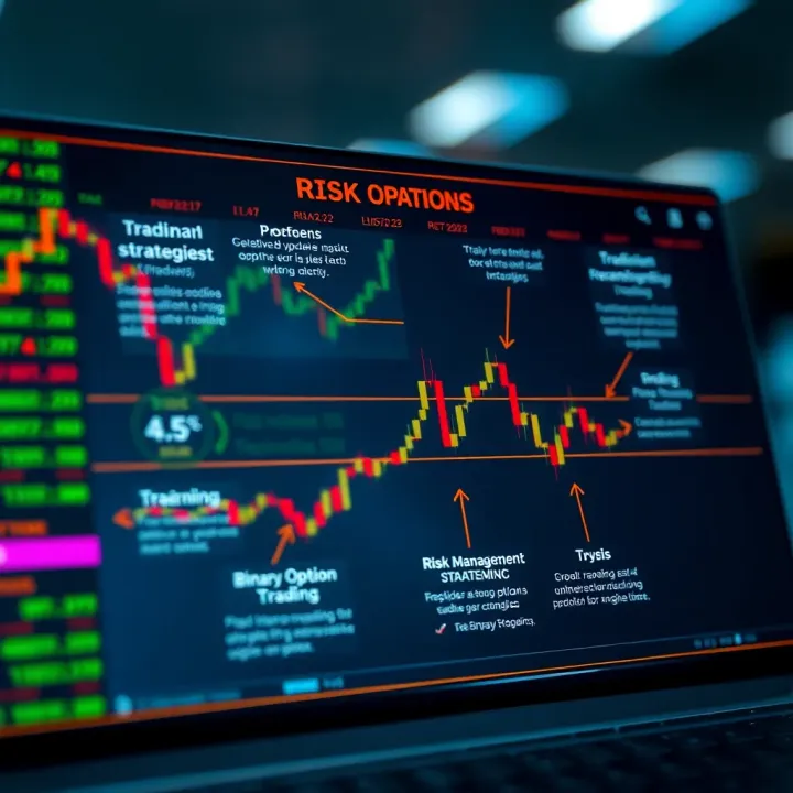 Diagram showing risk management strategies and common binary options trading techniques