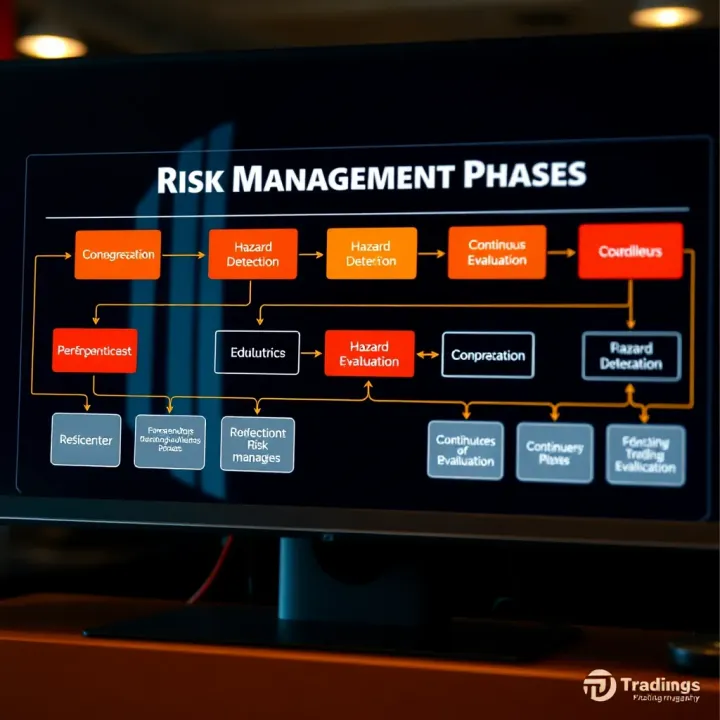 Flowchart illustrating risk management phases from hazard detection to continuous evaluation