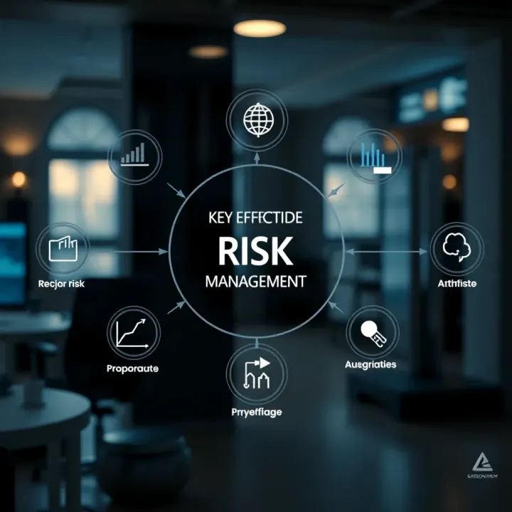 Diagram illustrating key components and flow of an effective risk management system in business environments