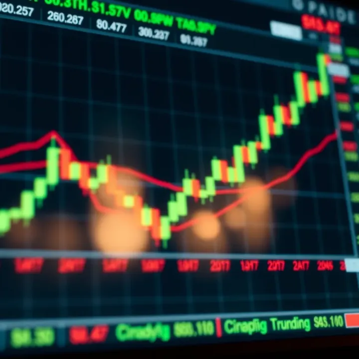 Chart displaying financial price movements with indicators for technical analysis