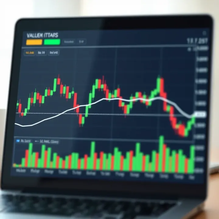Technical chart showing price trends and volume indicators for investment analysis