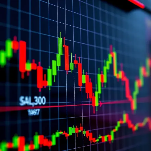 Japanese candlestick chart showing bullish and bearish patterns on financial market graph