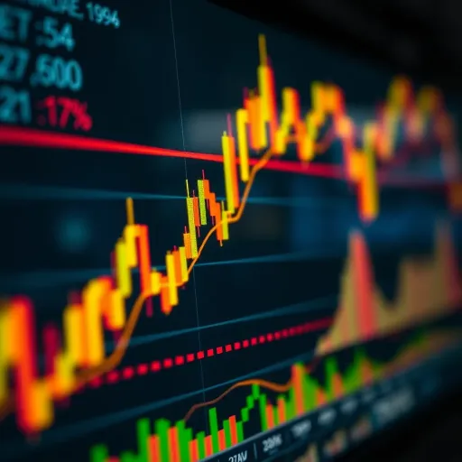 Financial market chart showing price trends and technical indicators