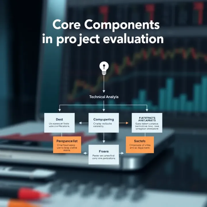 Diagram showing the key elements and workflow of technical analysis in project evaluation