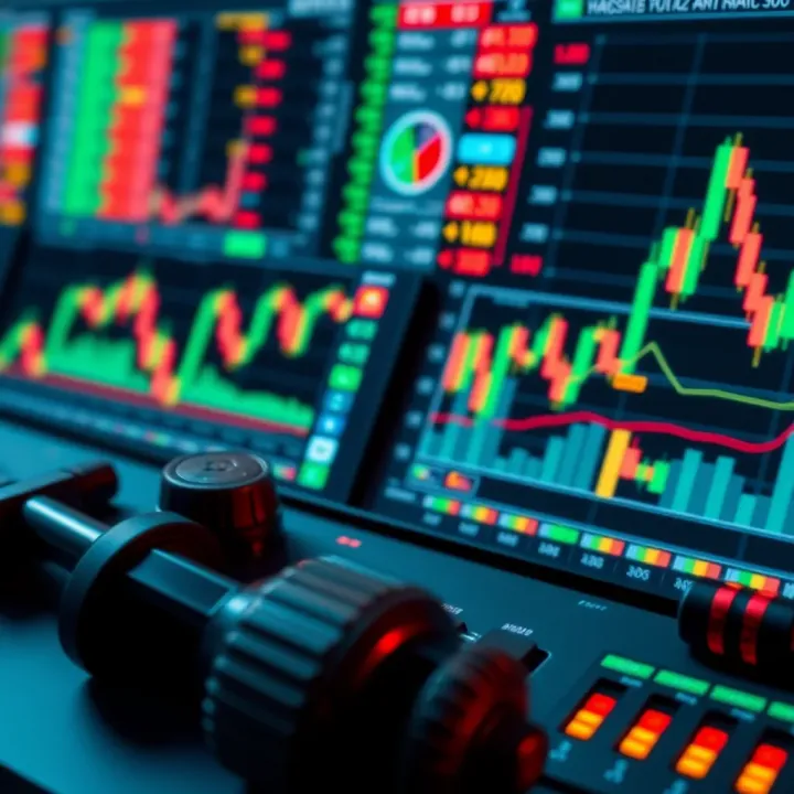 Set of graphical tools including indicators and oscillators used to analyze financial market trends