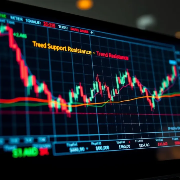 Trend Lines and Support Resistance in Market Analysis Chart illustrating trend lines and support resistance levels for market decision making