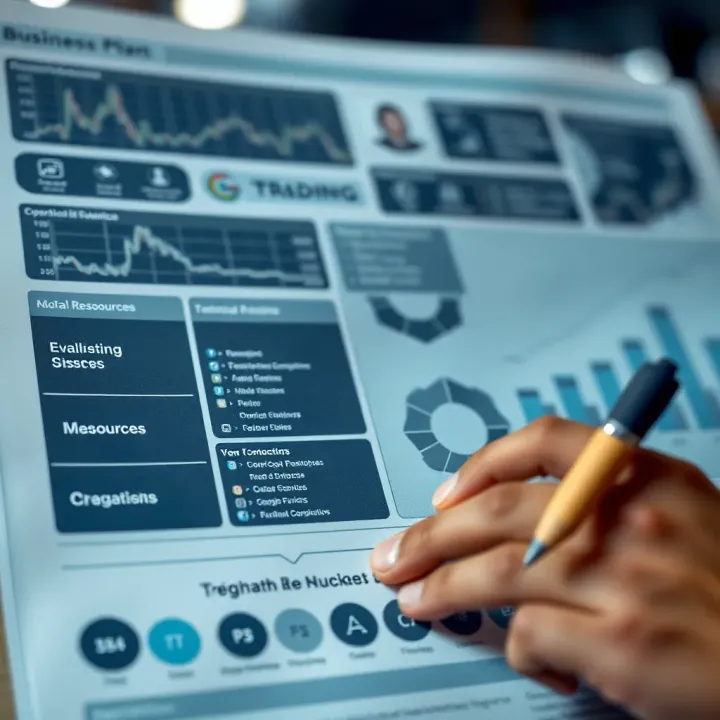 Detailed business plan analysis showing various technical resources and operational elements