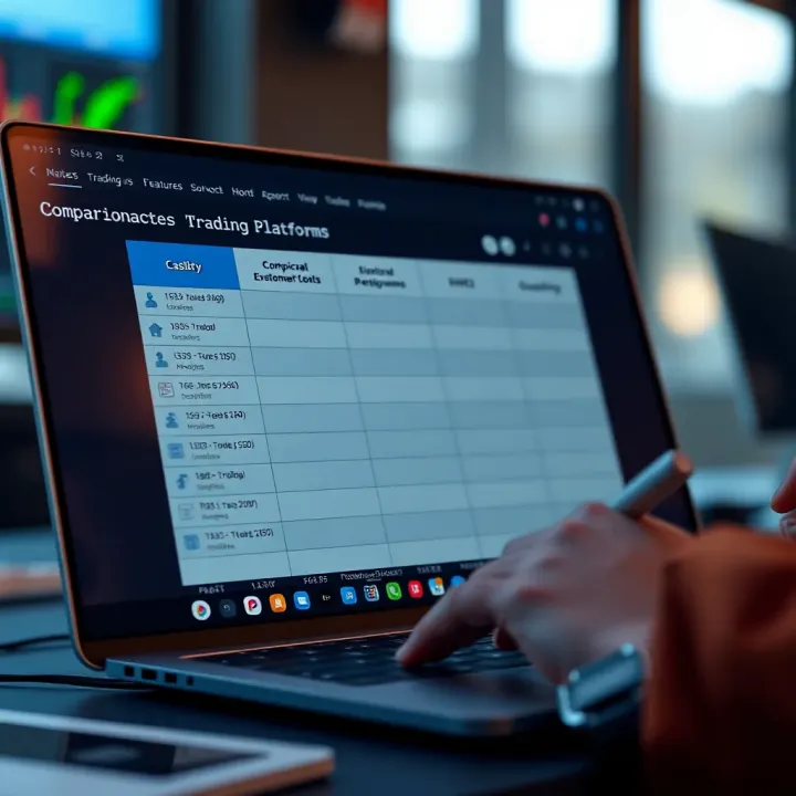 Comparison of Key Features Across Trading Platforms Comparison chart highlighting key features such as costs, educational tools, and customer support of different trading platforms