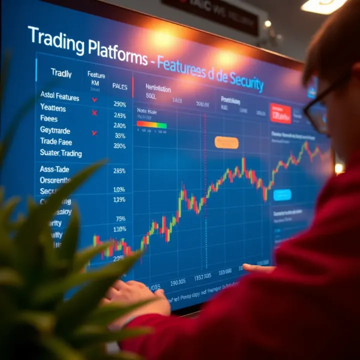 Comparison chart highlighting features, fees, and security of various trading platforms