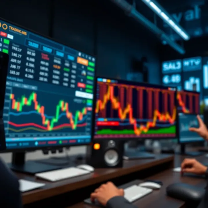 Illustration of virtual practice trading environment for binary options with risk-free learning tools